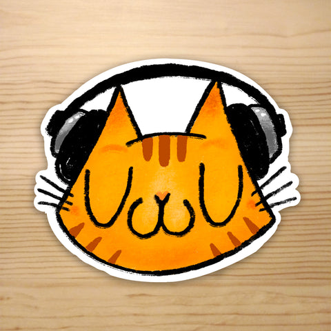 Headphones! Meu Glossy Vinyl Sticker