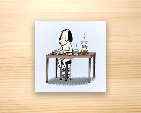 Morning Ritual - Dog at Breakfast Print