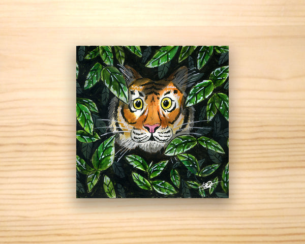 Tiger in the bushes - 5x5 print