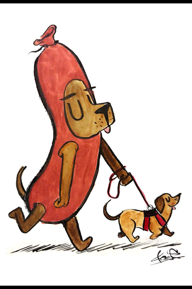 Hot Dog! - Watercolor Painting