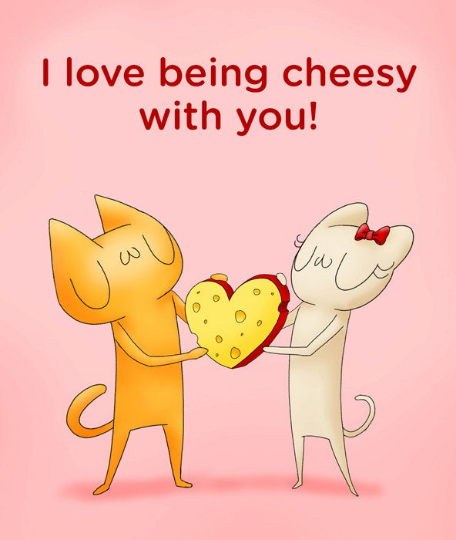 I Love Being Cheesy With You! Greeting Card A2