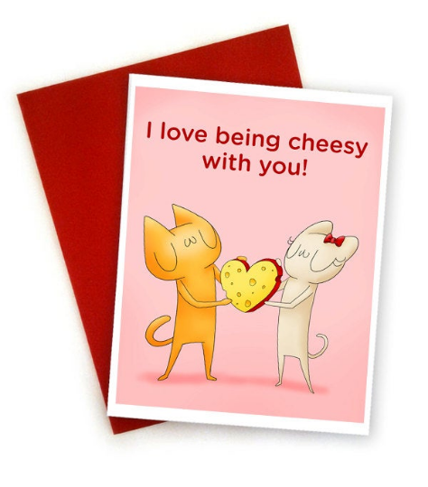 I Love Being Cheesy With You! Greeting Card A2