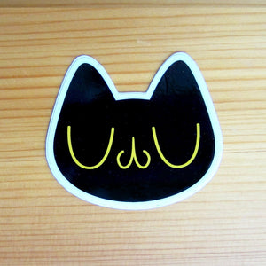 Meu Cat Head Glossy Vinyl Sticker